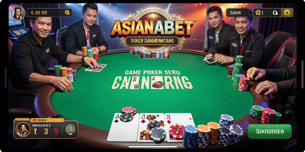 Tampilan gameplay Poker ASIANABET yang mengasyikkan dan interaktif.