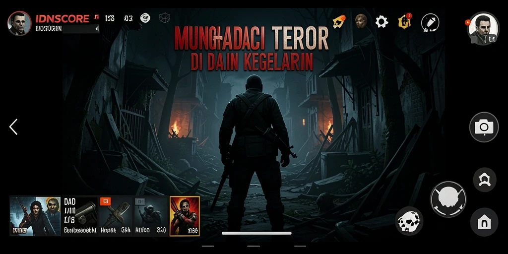 Tangkapan layar gameplay IDNSCORE menunjukkan suasana mencekam dan menegangkan.