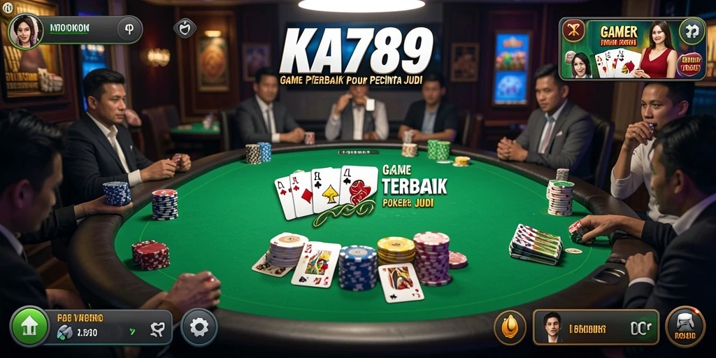 Tampilan gameplay KA789 dengan suasana poker yang seru.