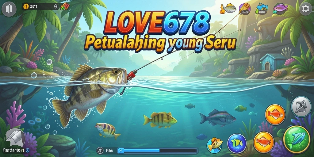 Tampilan gameplay LOVE678 saat menangkap ikan yang menantang.