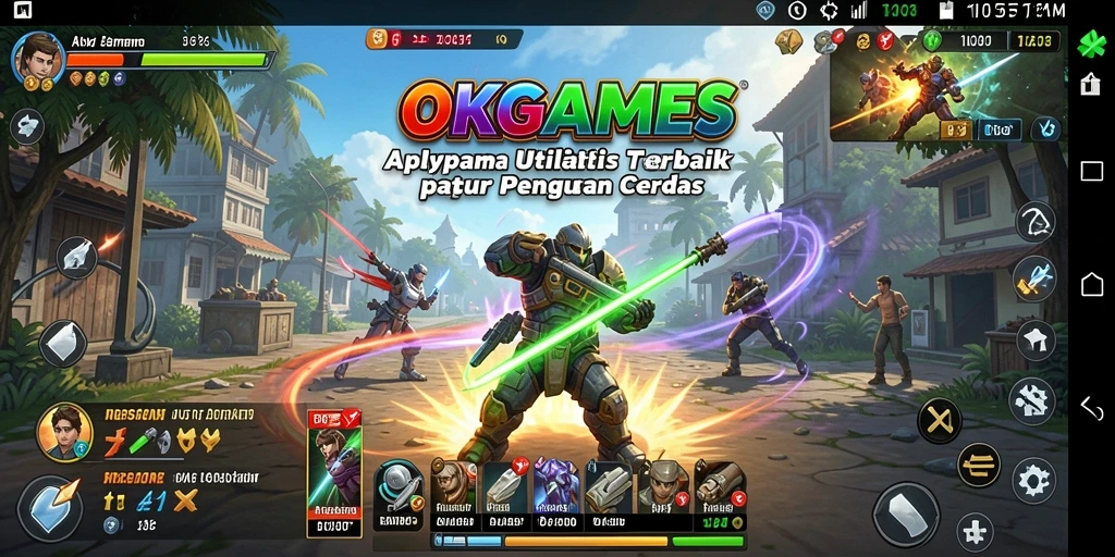Tampilan antarmuka pengguna OKGAMES yang sederhana dan intuitif.