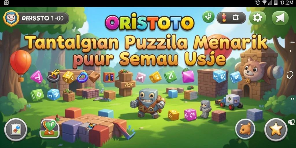Tampilan gameplay ORISTOTO dengan teka-teki yang menantang.