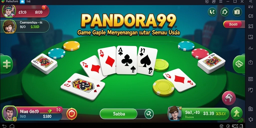 Screenshot gameplay PANDORA99 yang menampilkan suasana bermain Gaple.