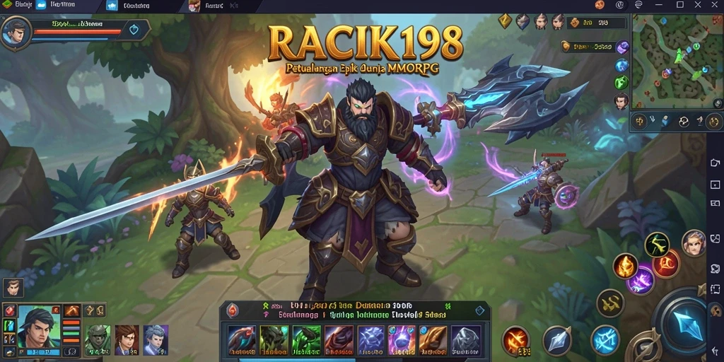 Tangkapan layar gameplay RACIK198 dengan aksi mendebarkan di dunia MMORPG.