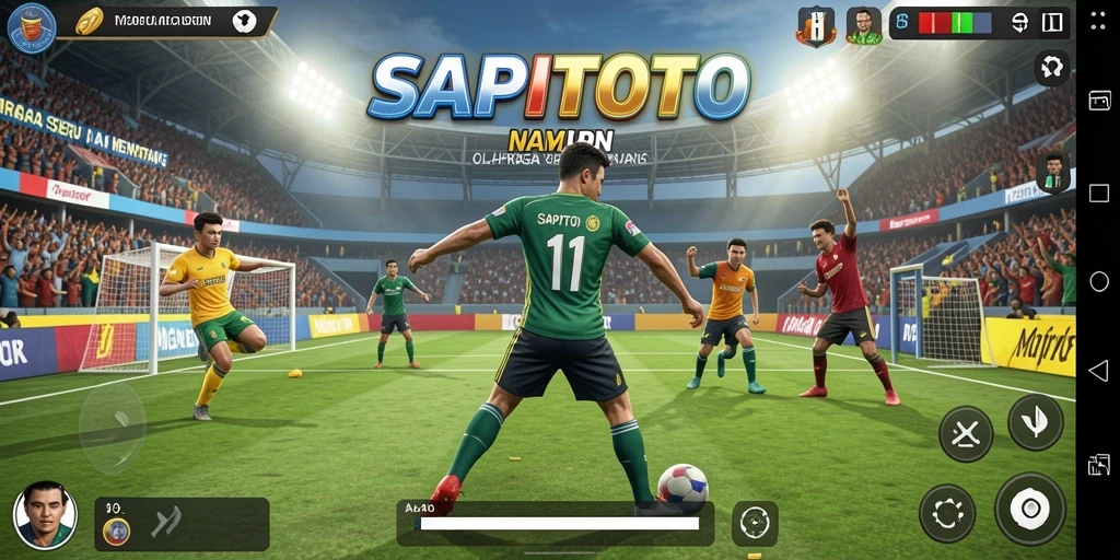 Tangkapan layar gameplay SAPITOTO menampilkan suasana olahraga yang dinamis.